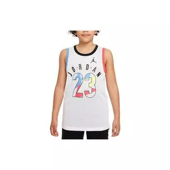 Jordan Дышащая детская баскетбольная майка без рукавов, детская майка, белая JD2122010GS-002 S