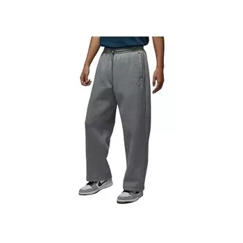 Jordan Brooklyn Fleece Свободные Удобные Флисовые Модные Прямые Широкие Повседневные Брюки Мужские низ Карбоново-Серый Парусиново-Белый IB7239-091 M