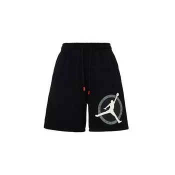 Jordan Letter Logo Print Дышащие спортивные шорты средней посадки на шнуровке Мужские шорты черного цвета DV7603-010 XS