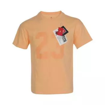 Jordan Повседневная универсальная футболка с коротким рукавом и принтом цифр, детские топы, желтый цвет HQ7237-734 S