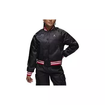 Jordan Color-Block с вышитым логотипом Бейсбольный воротник Повседневная куртка Женские куртки Черные FB5154-010 M
