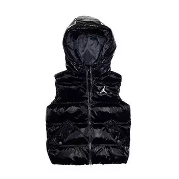 Jordan Comfortable Hooded Sleeveless Down Vest Kids Vests Black HQ8716-010,HQ8075-010 S