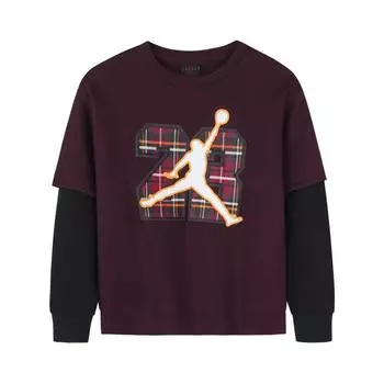 Jordan Comfortable Loose Color Block универсальная толстовка с капюшоном Детские толстовки Port-Wine JD2342078GS-002 XL