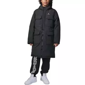 Jordan Comfortable однотонный пуховик средней длины для детей, верхняя одежда, черный HQ7067-010 XS