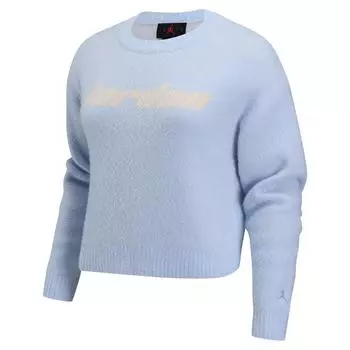 Jordan Crew Neck Pullover Warm Long Sleeve Sweater Women sweater Hydrogen-Blue Ice-Pomegranate HF9454-407 S