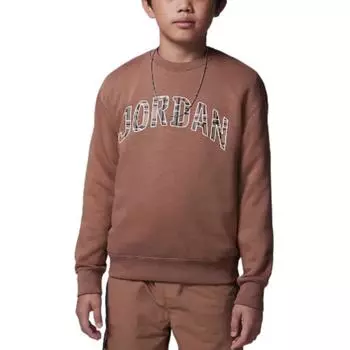 Jordan Детская флисовая толстовка с круглым вырезом Brooklyn Essentials, темно-коричневая, HQ7091-258 M