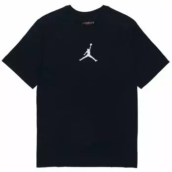 Jordan Dfct Ss Crew Basic Logo Повседневная спортивная футболка с круглым вырезом и коротким рукавом Мужские топы Черный CW5191-010 M
