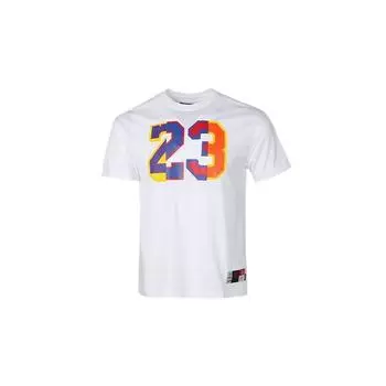 Jordan Dna Print Mesh Дышащая спортивная футболка с короткими рукавами Мужские топы Белые AV0117-100 L