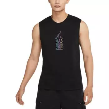 Jordan Dongdan Logo Print Sleeveless Training Vest Men Tops Black DV6277-010 XS