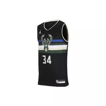 Jordan Dri-FIT NBA Swingman Jersey Printed Quick-Dry Short Sleeve Kids Basketball Shirt 2023-24 Season 34 Kids Jersey Black DZ4141-010 S