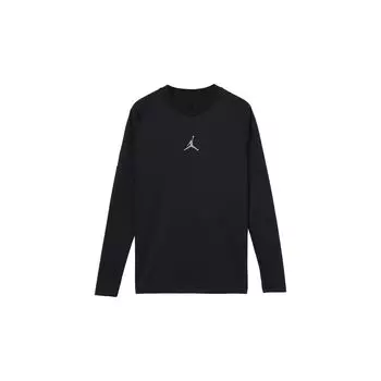 Jordan Dri-Fit с логотипом и круглым вырезом, спортивный пуловер, футболка с длинными рукавами, мужские топы, черный DC9740-010 S