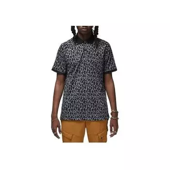 Jordan Dri-FIT Sport All-Over Print Casual Polo Shirt Short Sleeve Men Polo Shirts Smoke-Grey FN5853-084 XXL