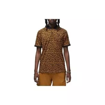 Jordan Dri-FIT Sport All-Over Print Casual Polo Shirt Short Sleeve Men Polo Shirts Desert-Hakki FN5853-754 L