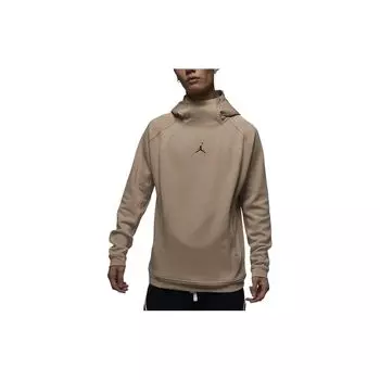Jordan Dri-Fit Sport Однотонный повседневный солнцезащитный топ с капюшоном и длинными рукавами для мужчин, средне-коричневый FN5872-244 L