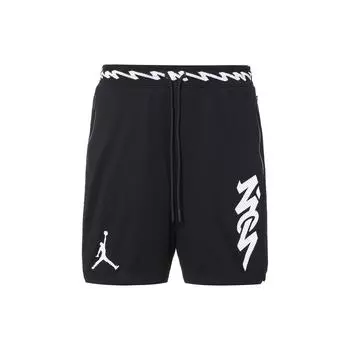 Jordan Dri-FIT Zion Mesh Баскетбольные спортивные быстросохнущие дышащие шорты с буквенным принтом Мужские шорты черные DH0597-010 XXXL