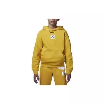 Jordan Essentials Brooklyn однотонный повседневный свитер с капюшоном с длинным рукавом Детская толстовка цвета охры FZ6403-765 XS