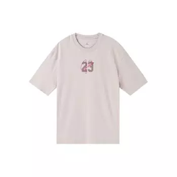 Jordan Essentials Логотип Принт с круглым вырезом Свободная футболка с короткими рукавами Женские топы Розовый DM3245-286 M