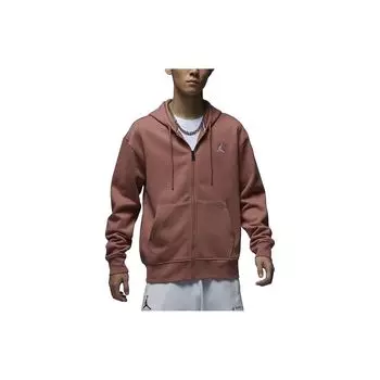 Jordan Essentials однотонная флисовая куртка на молнии с капюшоном мужская верхняя одежда красный оранжевый FJ7772-810 L