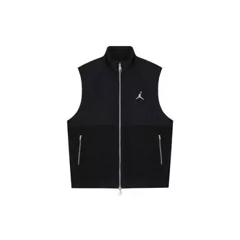 Jordan Essentials Однотонный жилет на молнии с воротником-стойкой Мужская верхняя одежда Черный FD8629-010 M