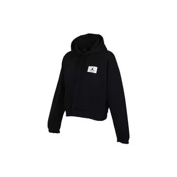 Jordan Essentials Повседневная спортивная вязаная толстовка с капюшоном Короткий пуловер Женские топы Черный DD6999-010 XL