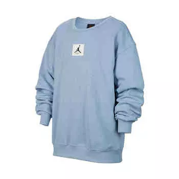 Jordan Essentials Solid Color Crew Neck Casual Long Sleeve Sweatshirt Kids sweatshirt Blue Gray HF2529-436 L