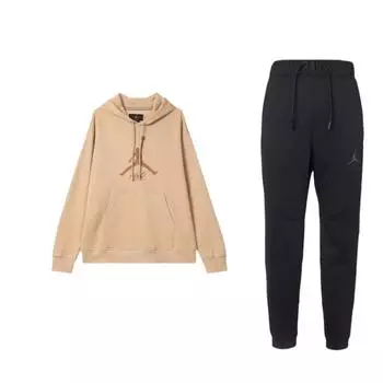 Jordan Essentials толстовка с капюшоном и завязками на манжетах, повседневный спортивный комплект для мужчин DQ7322-010+FD7546-200 M