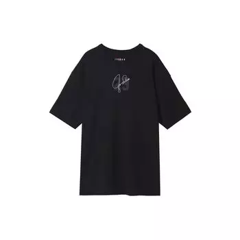 Jordan Essentials Твердый логотип с принтом с круглым вырезом Свободная футболка с короткими рукавами Женские топы Черный DM3245-010 S