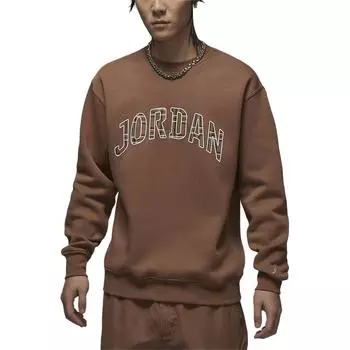 Jordan Essentials Удобная мягкая флисовая толстовка с круглым вырезом Мужская толстовка Темно-коричневый парус FV7461223 M
