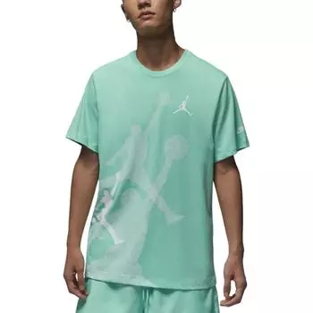 Jordan Модная удобная футболка с коротким рукавом с принтом, мужские топы изумрудно-зеленого цвета FN6026-349 S