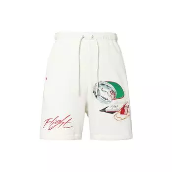 Мужские повседневные шорты Jordan Graphic Print Drawstring Mid Waist, белые, DQ7543-133 M