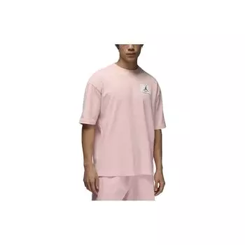 Jordan Flight Essentials Logo Модная удобная повседневная свободная футболка с круглым вырезом и коротким рукавом для мужчин, розовая DZ0605622 XL