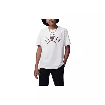 Jordan Flight MVP Letter Logo Print Crew Neck Knit Short Sleeve T-Shirt Kids Tops Sail FV2825-133 M