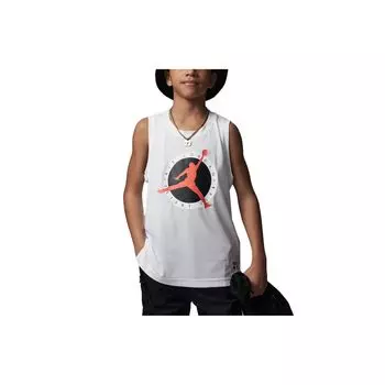 Jordan Flight MVP Letter Logo Print Round Neck Sleeveless Vest Kids tops White FQ0763-100 M
