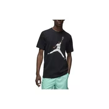 Jordan Flight MVP Letter Number Character Pattern Round Neck Casual Comfortable Short Sleeve T-Shirt Men T-Shirt Black FN5990-010 L
