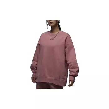 Jordan Flight Solid с круглым вырезом, флисовая повседневная спортивная толстовка, женская толстовка Stardust-Red FB5117-618 S