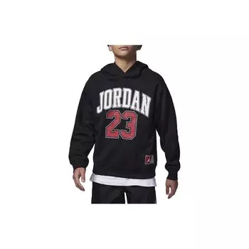 Jordan Numeric Hooded Casual Fleece Sweatshirt Kids Tops Black FV3203-010 XS