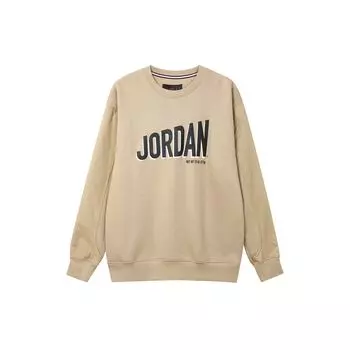 Jordan Alphabet Logo Print Флисовая спортивная повседневная толстовка для мужчин, топы, пустынно-желтый DV7589-277 XS