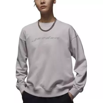Jordan Флисовый свитер Brooklyn Crewneck, удобный, универсальный, женский, свитшот, белый, платиновый, фиолетовый HQ4895019 XL
