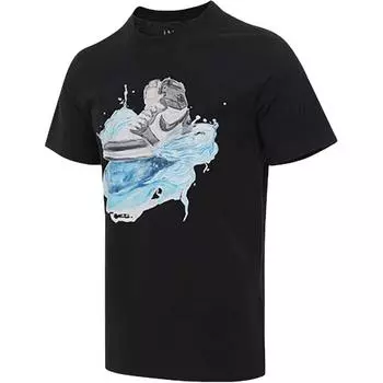 Jordan Fltaj1 Ss25 Ess Crew Футболка с круглым вырезом Модная Универсальная Футболка с коротким рукавом Мужские топы Черный IB3356-010 S