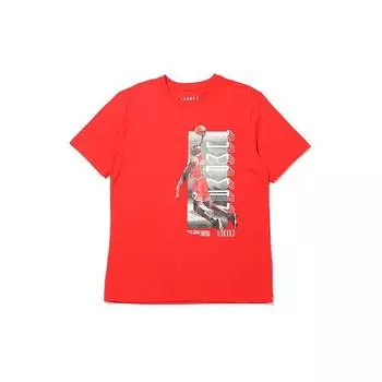 Jordan Flying Logo Print Баскетбольная спортивная футболка с короткими рукавами Мужские топы Красный CW0860-657 S