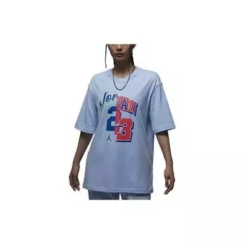 Jordan Футболка American Retro Dopamine с буквами и цифрами, спортивная, повседневная, свободная, дышащая, с круглым вырезом, коротким рукавом, спущенным плечом FQ0362-456 M