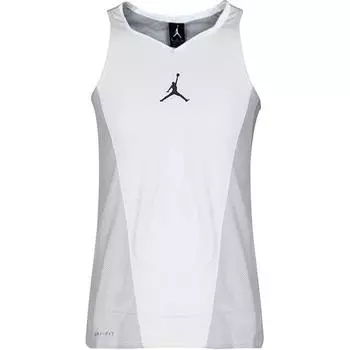 Jordan Футболка без рукавов Flight Color Block Printed Logo с V-образным вырезом, мужская, белая 861503-100 XXXL