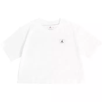 Jordan Футболка Essentials Boxy Solid с коротким рукавом и логотипом, спортивная женская, топы белого цвета DO5039-100 L