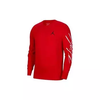 Jordan Футболка Flight Outdoor Casual Sports с длинным рукавом для мужчин, топы Fitness-Red DC6698-687 XL