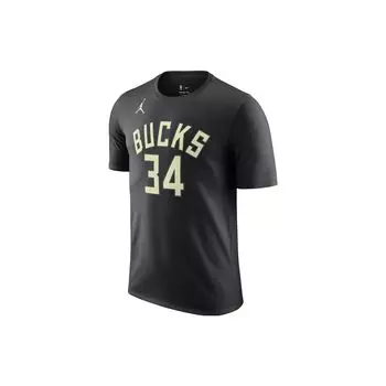 Jordan Футболка NBA Milwaukee Bucks Giannis Antetokounpo черная/парусная мужская уличная одежда DV5783-015 M