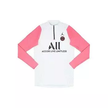 Jordan Футболка Paris Saint-Germain Color Block Half Zip с длинным рукавом, сезон 20-21, мужская, белая DC0926-101 XL