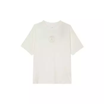 Jordan Футболка Paris Saint-Germain Football Print Solid с круглым вырезом и коротким рукавом, повседневная, SS24, женские топы, парус FN5175-133 XS
