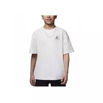 Jordan Футболка с коротким рукавом и круглым вырезом Essentials Logo, детские топы Sail FQ0783-133 S