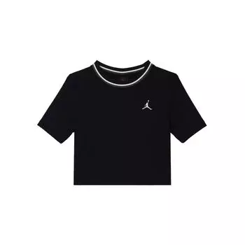 Jordan Футболка с коротким рукавом и круглым вырезом, логотип, женские топы, цвет черный FV7090010 S