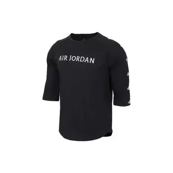 Jordan Футболка с коротким рукавом и принтом алфавита, быстросохнущая, спортивная, повседневная, мужская, черная AA1912-010 S